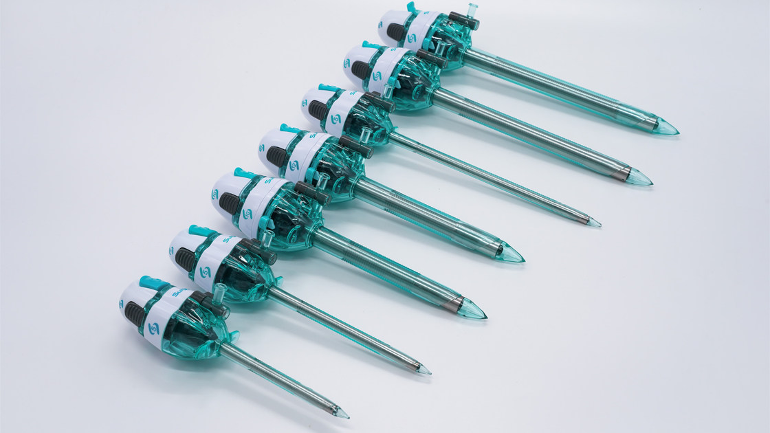 Trocar ottico con cannula di plastica 5/10/12*75/100/150mm Surgsci